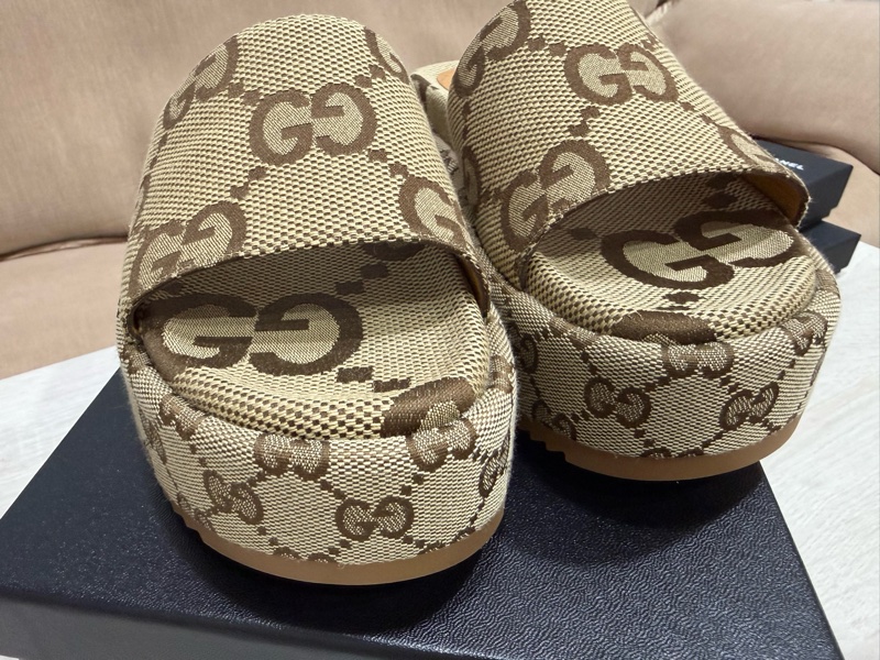 Gucci拖鞋 厚底拖鞋 增高拖鞋尺寸37  38.5可穿-4