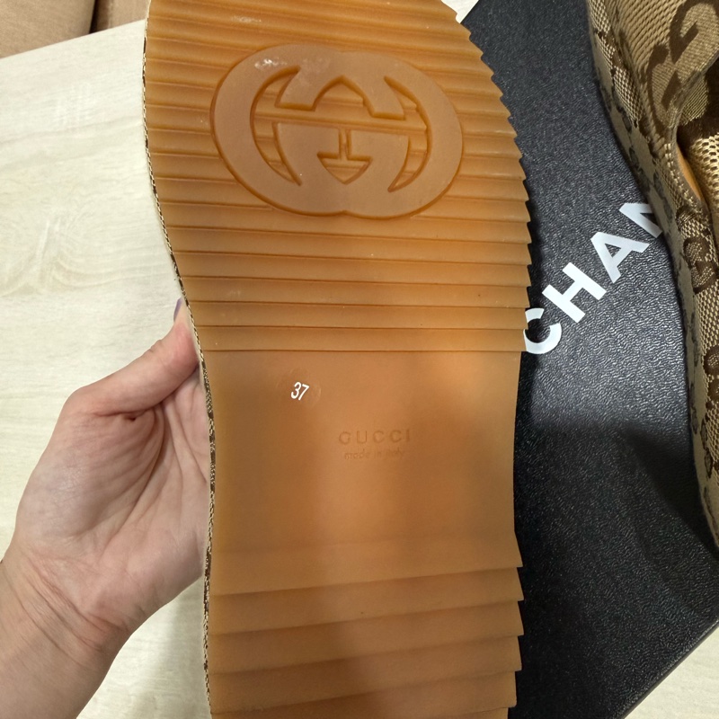 Gucci拖鞋 厚底拖鞋 增高拖鞋尺寸37  38.5可穿-8