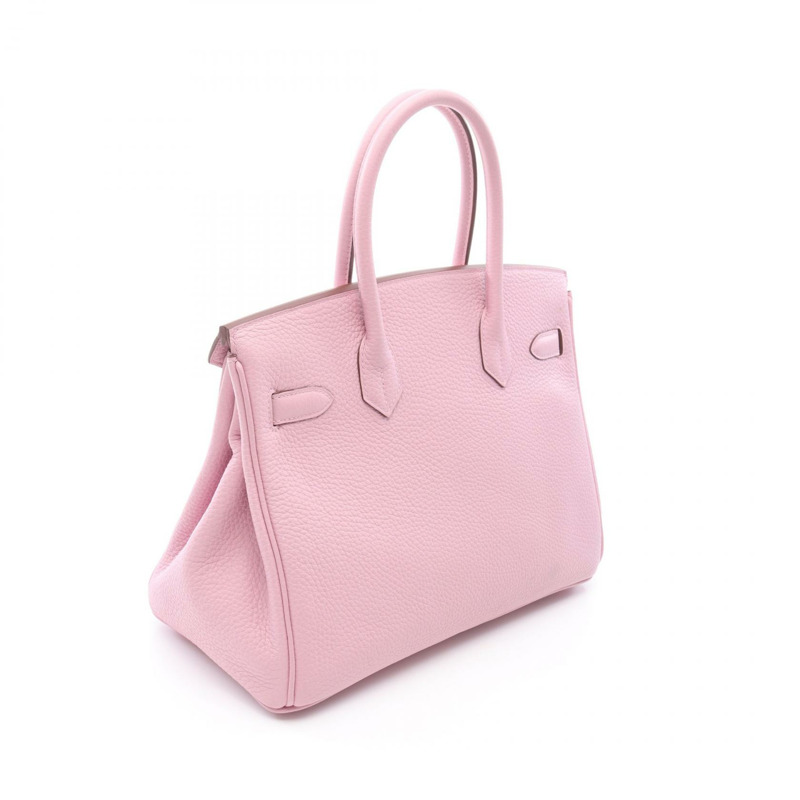 愛馬仕 Birkin 30 手提包 Clemence 皮革 粉紅色/淡紫色 銀色五金 二手 女士 Z-1