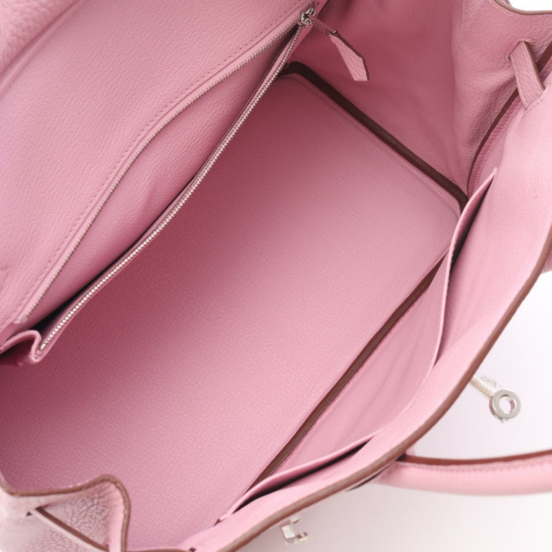 愛馬仕 Birkin 30 手提包 Clemence 皮革 粉紅色/淡紫色 銀色五金 二手 女士 Z-2