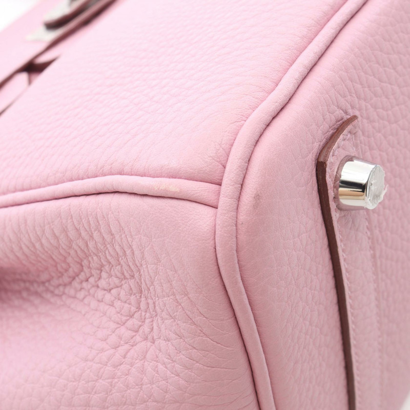 愛馬仕 Birkin 30 手提包 Clemence 皮革 粉紅色/淡紫色 銀色五金 二手 女士 Z-6