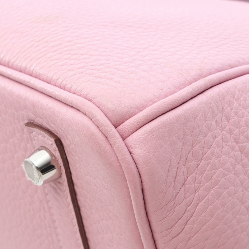 愛馬仕 Birkin 30 手提包 Clemence 皮革 粉紅色/淡紫色 銀色五金 二手 女士 Z-7