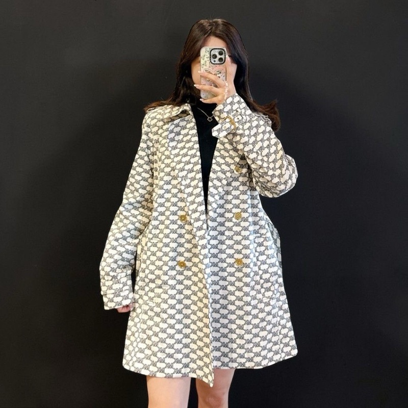 莉亞精品♡MK 滿印長版外套 尺碼M 吊牌 二手-2