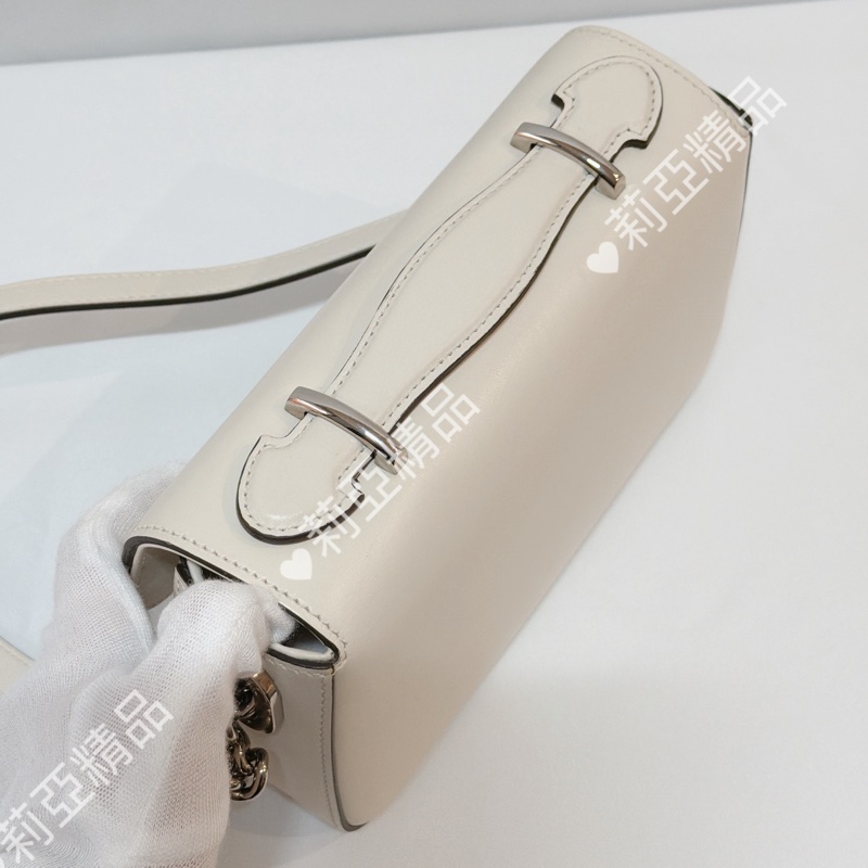 莉亞精品♡Gucci Petite gg logo斜背包白 二手美包-4