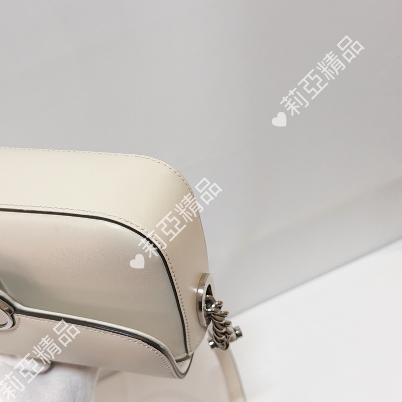 莉亞精品♡Gucci Petite gg logo斜背包白 二手美包-9