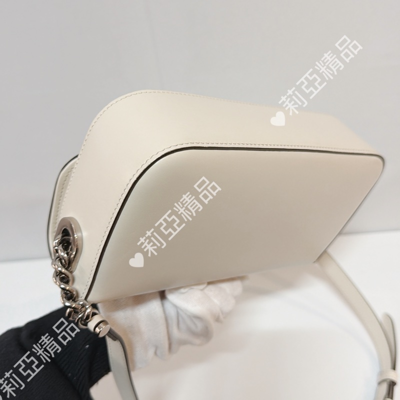 莉亞精品♡Gucci Petite gg logo斜背包白 二手美包-10