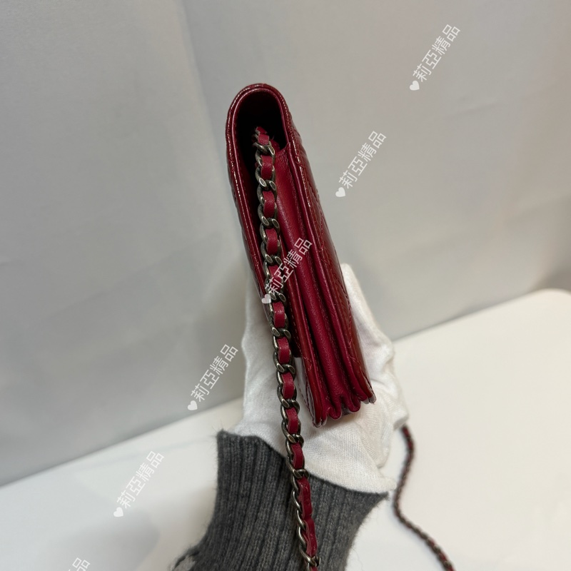 莉亞精品♡Chanel 2.55紅銀woc 二手美包-4
