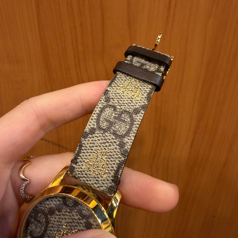Gucci 金色錶殼蜜蜂石英腕錶-4