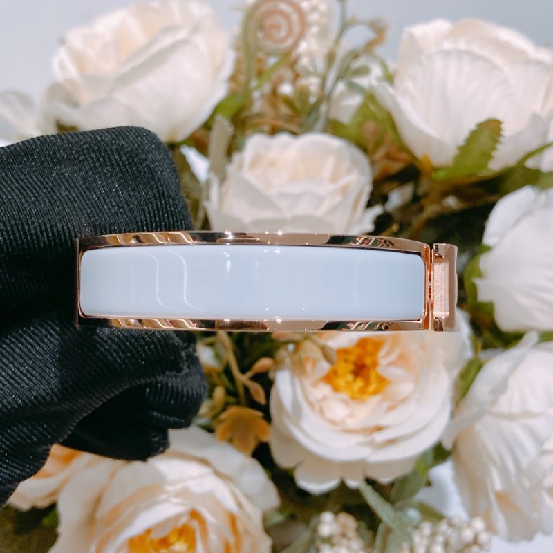 TW4739  Hermes 愛馬仕H扣手鐲 白色玫瑰金 Clic H Bracelet PM Blanc x RGHW-4