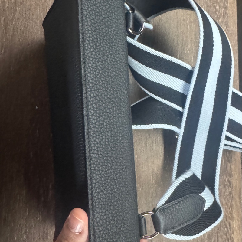 全新 爱馬仕Hermes2023 B刻。VIDE POCHES 黑配銀釦黑色冰藍色背帶-10