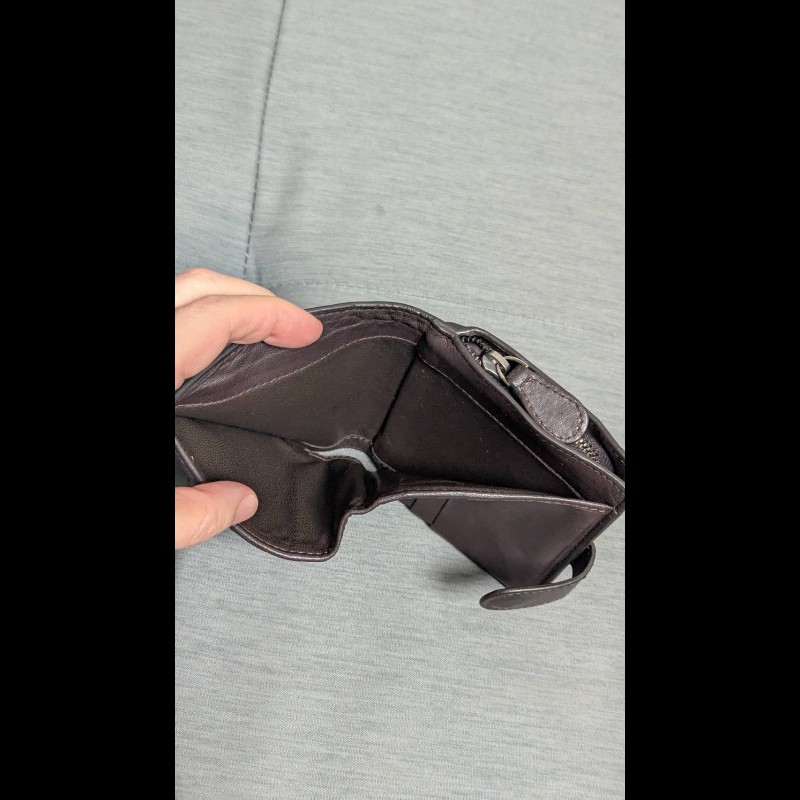 Bottega Veneta 經典編織扣式短夾 (咖啡色)-3