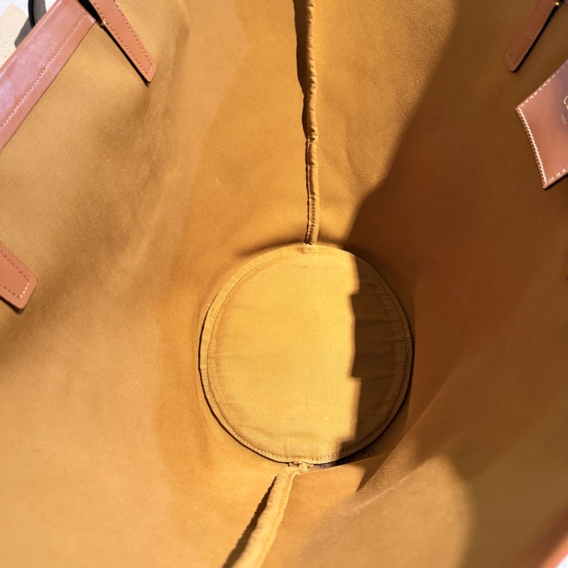 CELINE✨COUFFIN白色老花扇形托特包單肩包沙灘包購物包-20