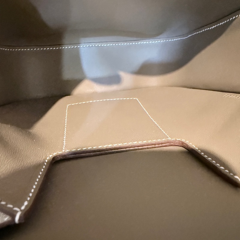 全新🍀HERMES✨Della mini Cavalleria 大象灰金釦 馬鞍包屁股包斜背包肩背包 Epsom B刻 購證-19