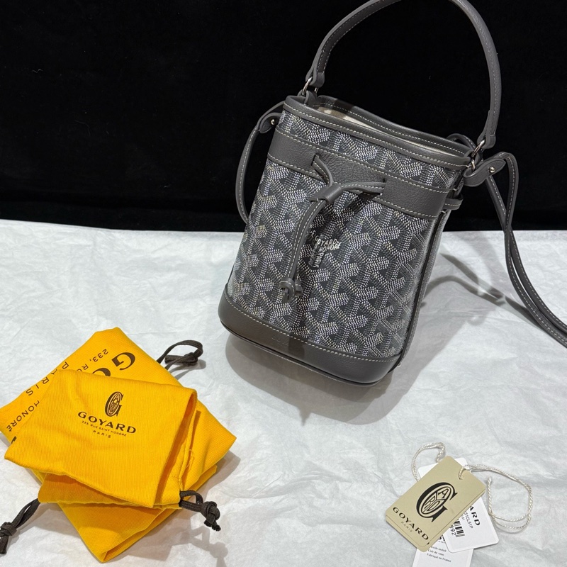 Goyard Petite Flot 牛皮水桶包 灰 mini 25編碼-0