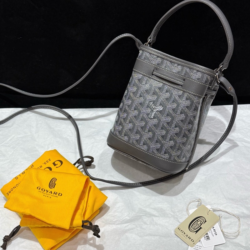 Goyard Petite Flot 牛皮水桶包 灰 mini 25編碼-1