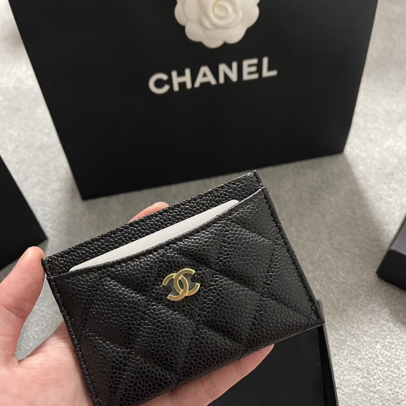 Chanel 全新🔥現貨 卡夾 荔枝牛皮 黑金 (W07)-3