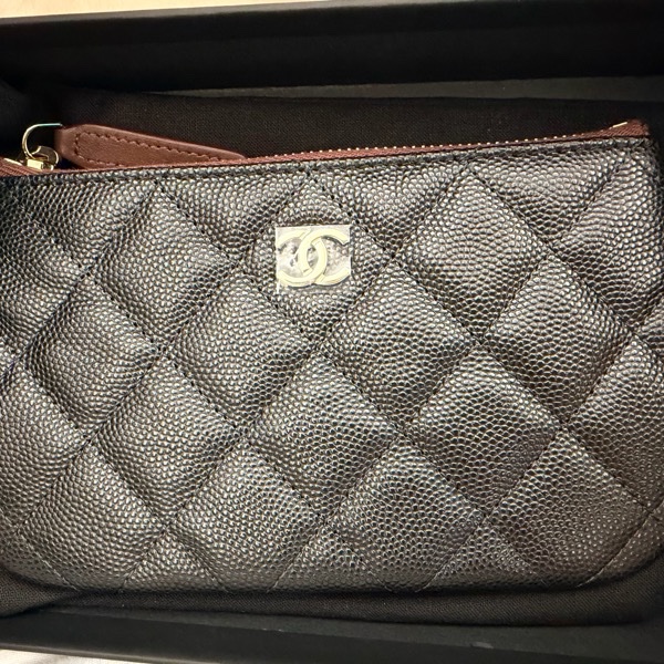 Chanel 全新🔥現貨 一字零錢包 淡金扣 牛皮 (W09)-1