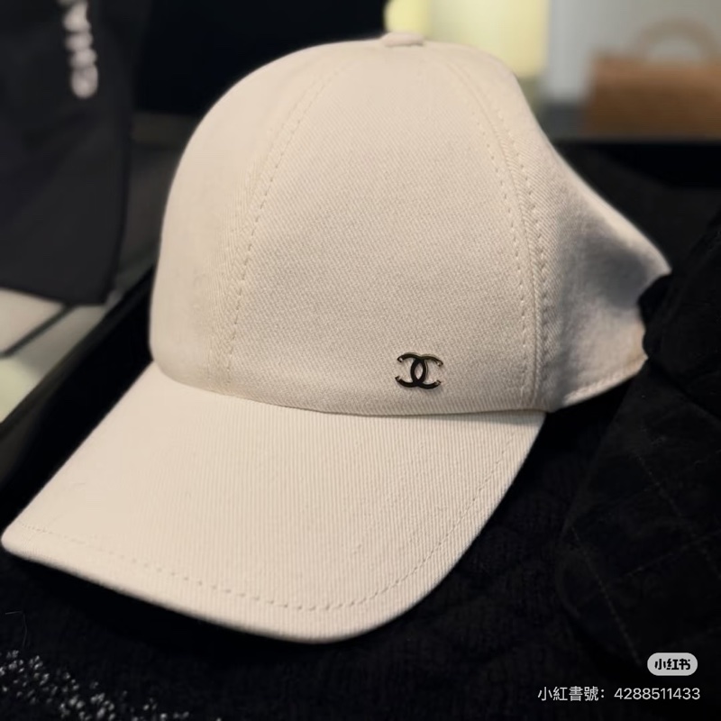 Chanel 全新🔥現貨 白色帆布 棒球帽 (H02)-1