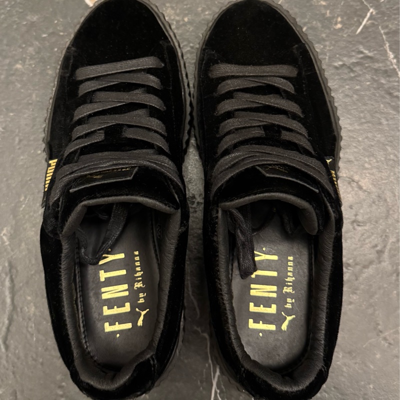 Puma x Rihanna 蕾哈娜黑色天鵝絨厚底鞋-5