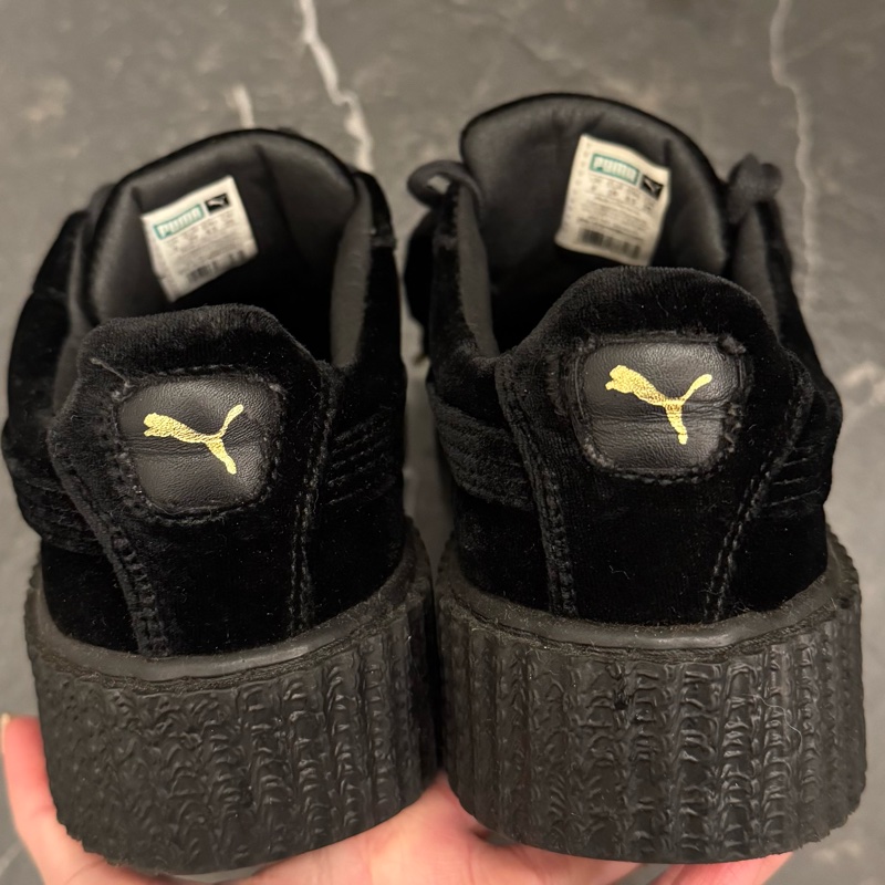 Puma x Rihanna 蕾哈娜黑色天鵝絨厚底鞋-6