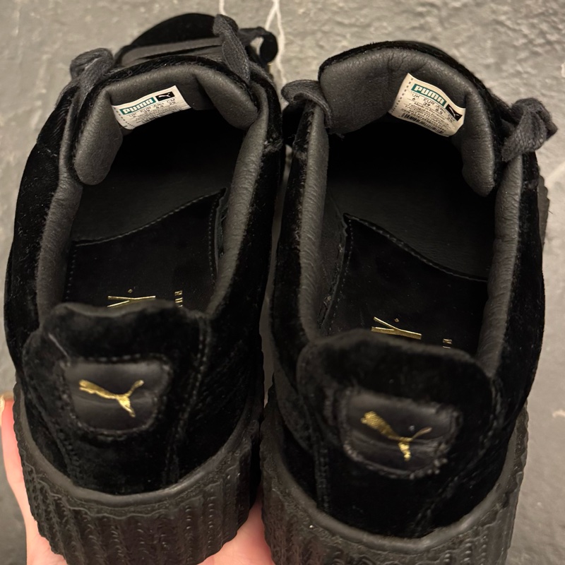 Puma x Rihanna 蕾哈娜黑色天鵝絨厚底鞋-7