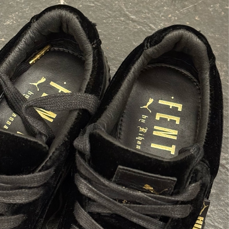 Puma x Rihanna 蕾哈娜黑色天鵝絨厚底鞋-8