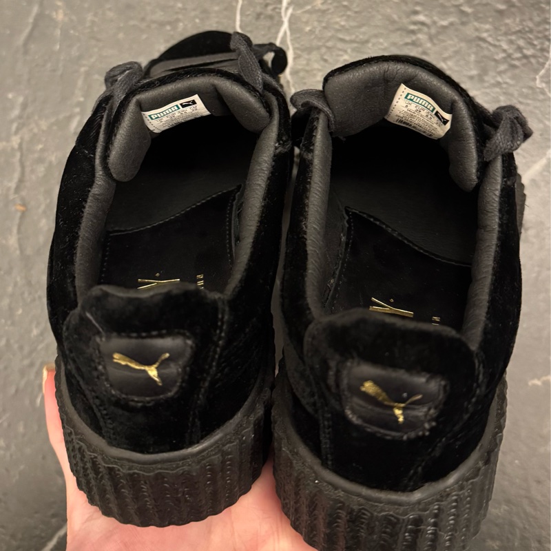 Puma x Rihanna 蕾哈娜黑色天鵝絨厚底鞋-13