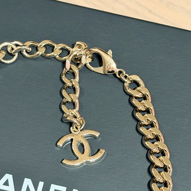 CHANEL 淡金鏈X白琺瑯 Choker-2