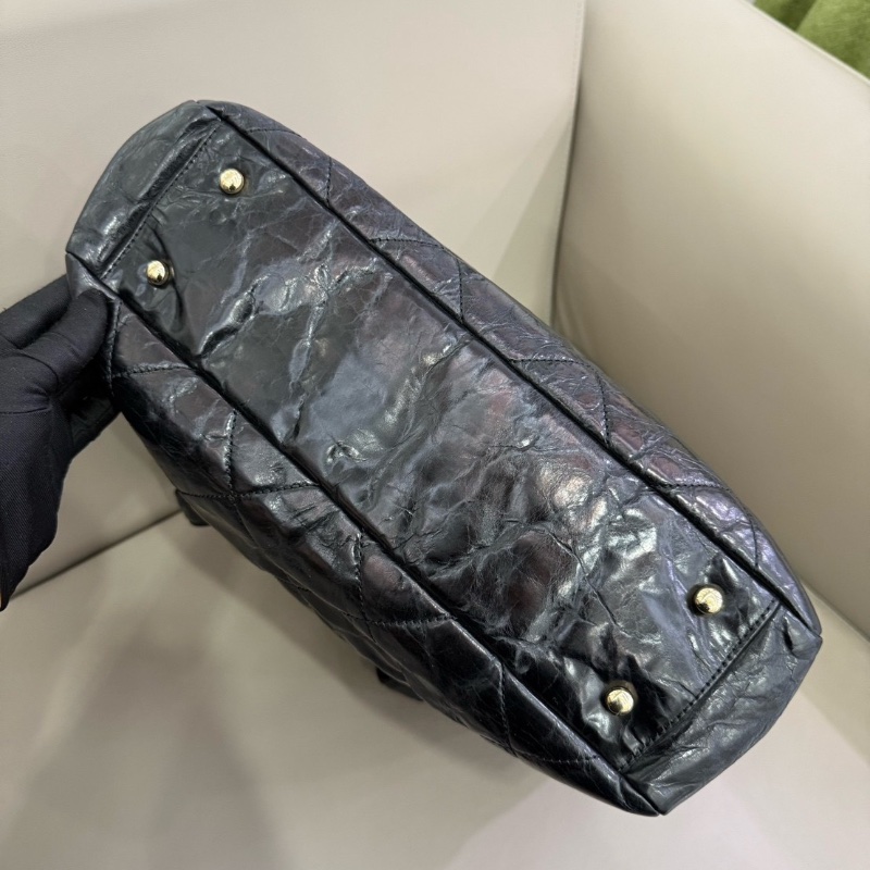 Chanel 黑金油臘皮2ways托特肩背包34*27  98新配件塵袋-2