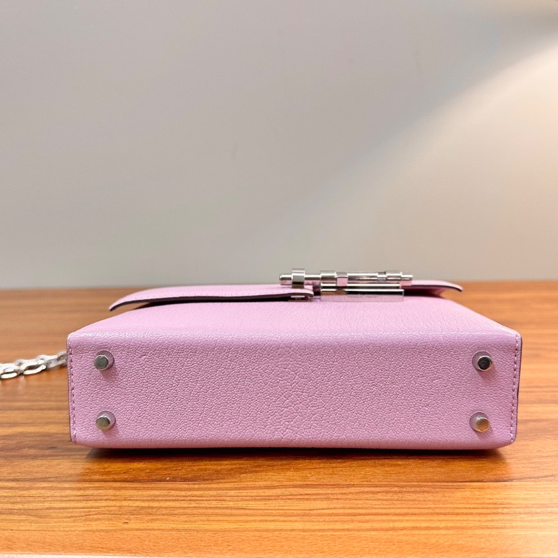 HERMES 錦葵紫銀扣mini verrou肩背斜背包手槍包17*13*4 99新配件塵袋毛氈布-4