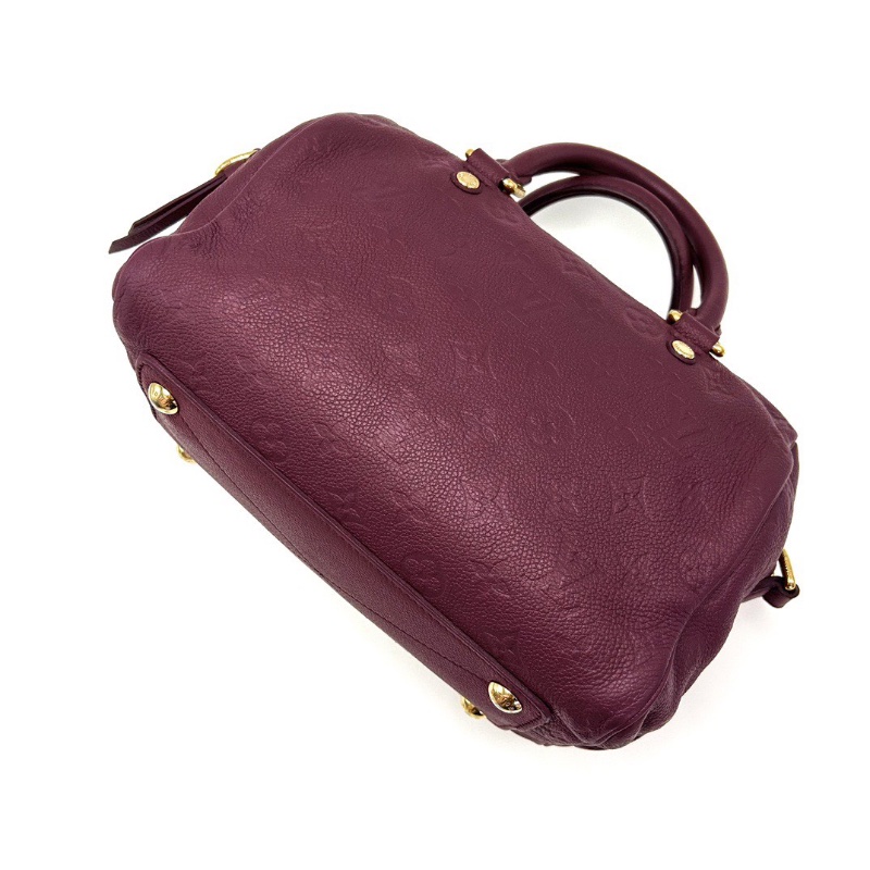 LV玫紅色金扣全皮speedy25手提肩背包25*17*15 98新配件塵袋-3