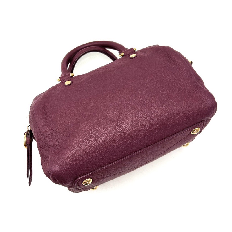 LV玫紅色金扣全皮speedy25手提肩背包25*17*15 98新配件塵袋-5