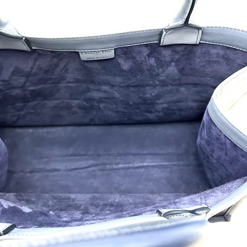 DIOR 深藍色全皮中號手提托特包36.5*27*18 98新配件塵袋-2