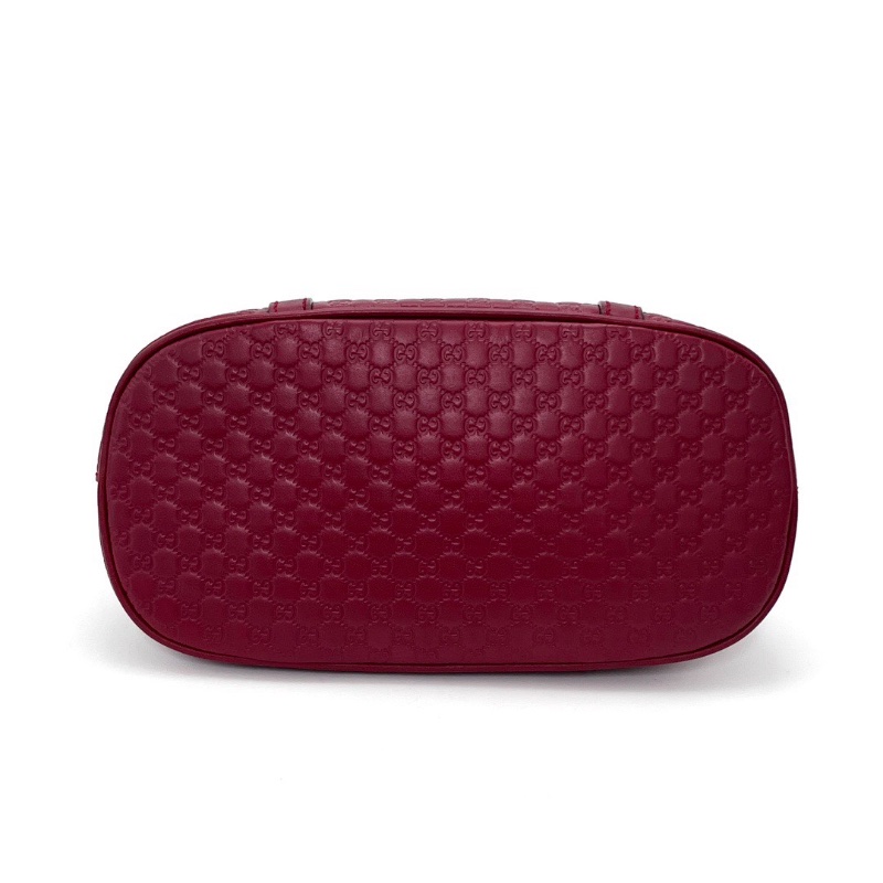 GUCCI 紅色金扣壓花手提肩背斜背貝殼包24*18*12 98新配件塵袋-4