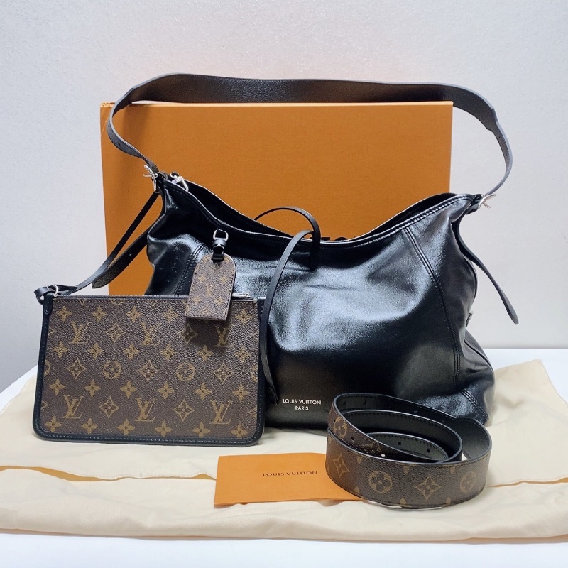 LV Carryall Dark黑武士中 號子母袋斜背包39×30×15 99新配件塵袋-1
