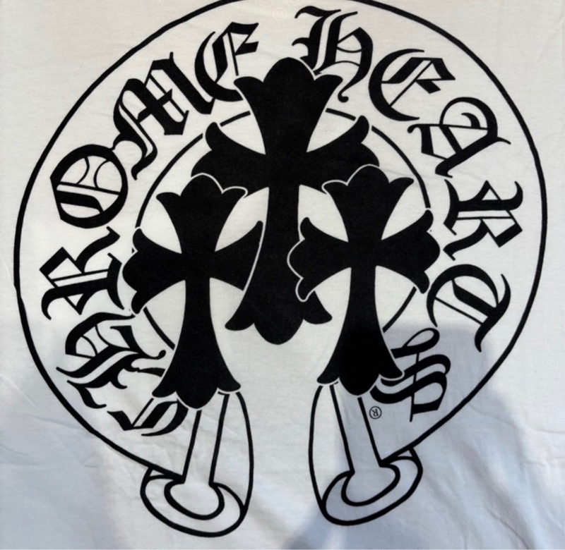 Chrome Hearts 經典三十字大卷軸白色短T恤 M-1