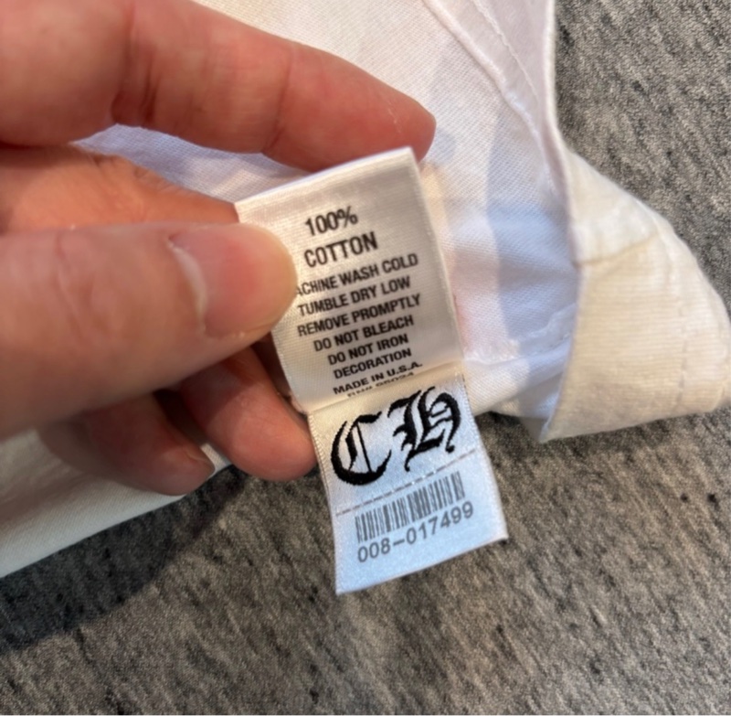 Chrome Hearts 經典三十字大卷軸白色短T恤 M-10