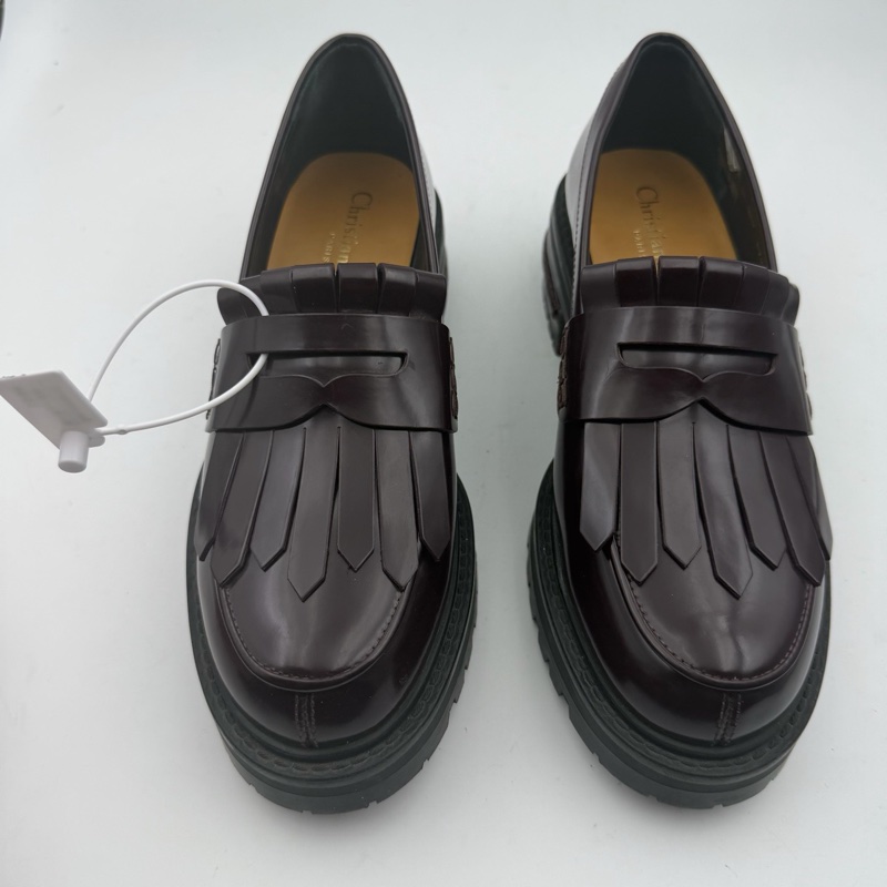 dior迪奧酒紅漆皮樂福鞋/37.5碼 附件：無-1