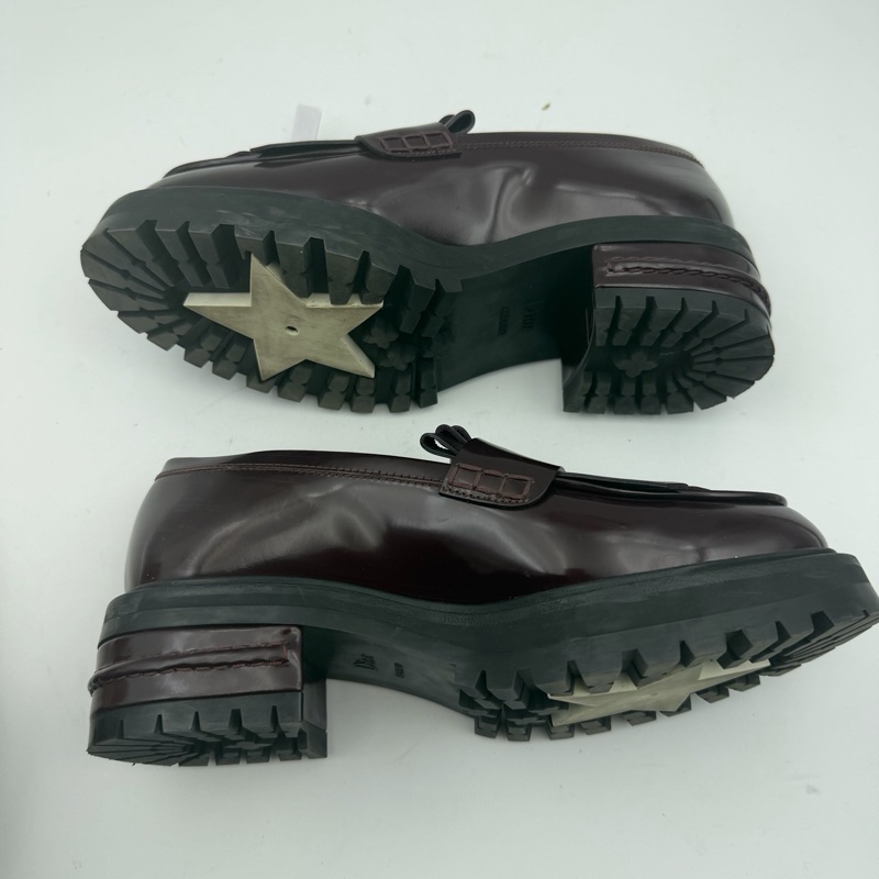 dior迪奧酒紅漆皮樂福鞋/37.5碼 附件：無-3