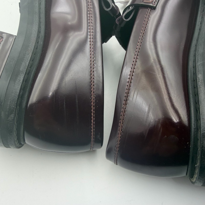 dior迪奧酒紅漆皮樂福鞋/37.5碼 附件：無-5