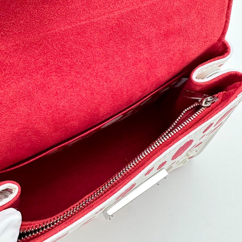 LV 草間彌生聯名 mini紅白波點手提肩背包20*15.5*8 98新配件塵袋-2