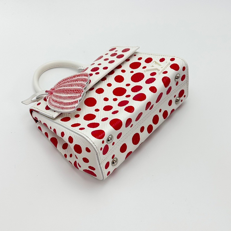 LV 草間彌生聯名 mini紅白波點手提肩背包20*15.5*8 98新配件塵袋-3