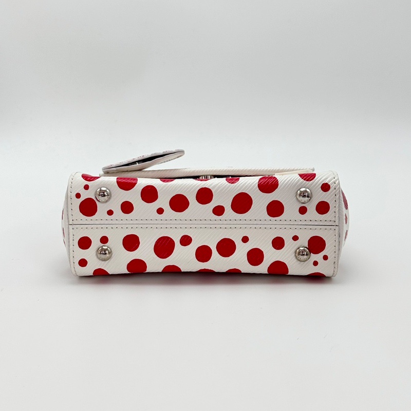 LV 草間彌生聯名 mini紅白波點手提肩背包20*15.5*8 98新配件塵袋-4