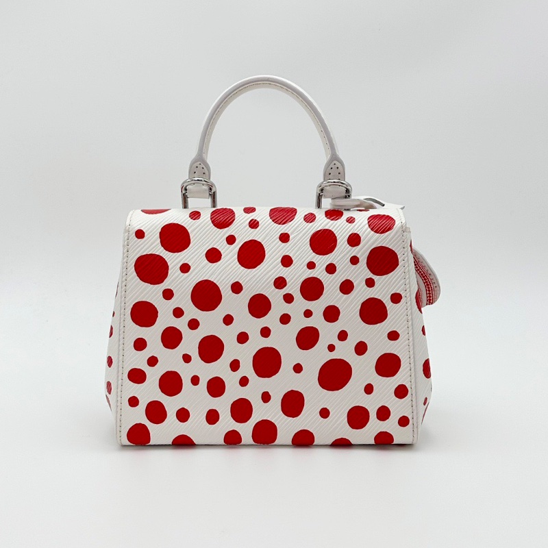LV 草間彌生聯名 mini紅白波點手提肩背包20*15.5*8 98新配件塵袋-6