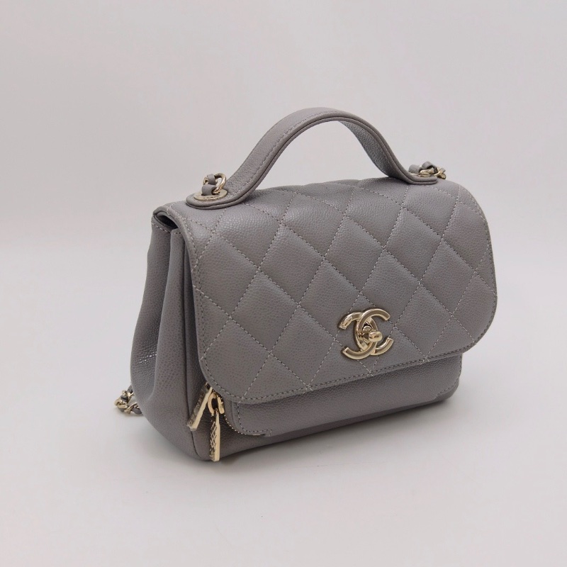 CHANEL affinity灰金中號荔枝牛皮郵差包19*14*7 98新配件塵袋-2