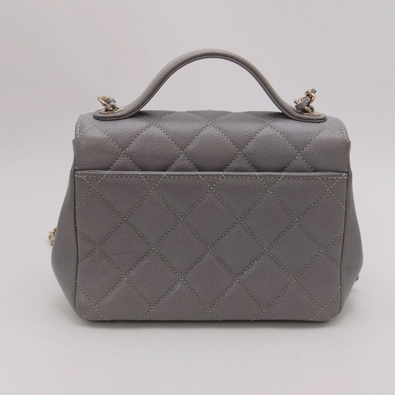 CHANEL affinity灰金中號荔枝牛皮郵差包19*14*7 98新配件塵袋-6