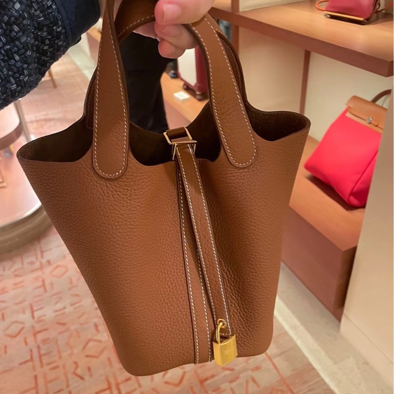 Hermes 全新🔥現貨 Picotin18 金棕金釦-3