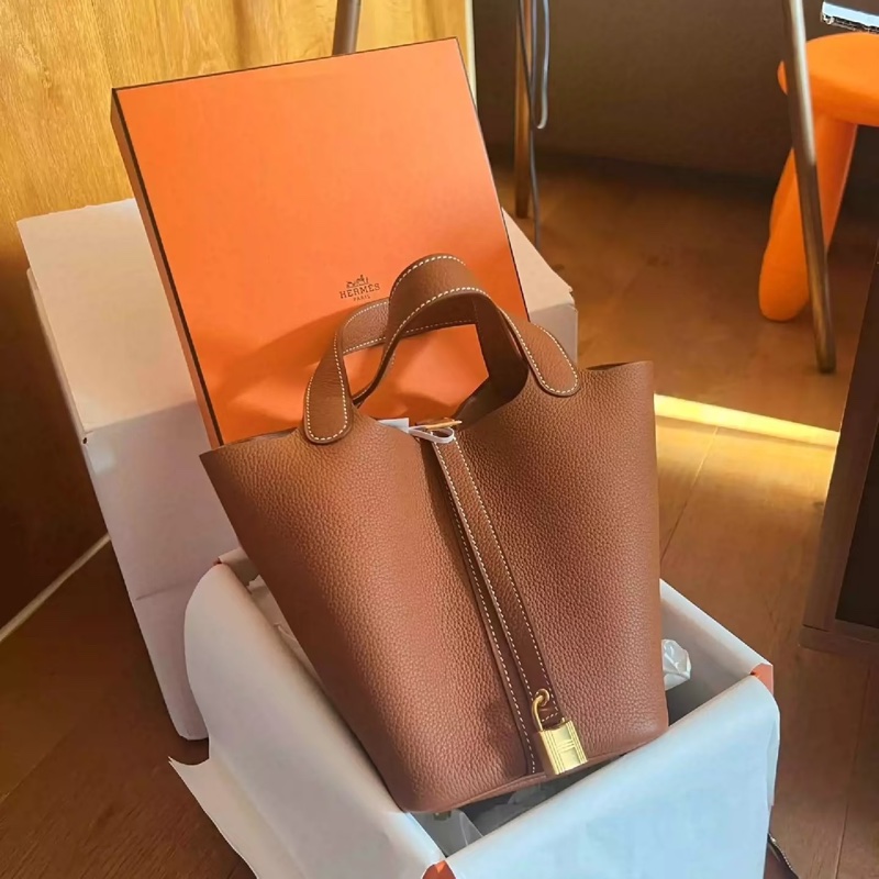 Hermes 全新🔥現貨 Picotin18 金棕金釦-5