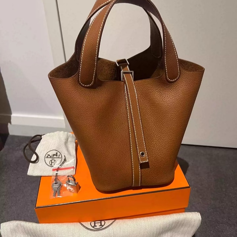 Hermes 全新🔥現貨 Picotin18 金棕金釦-6