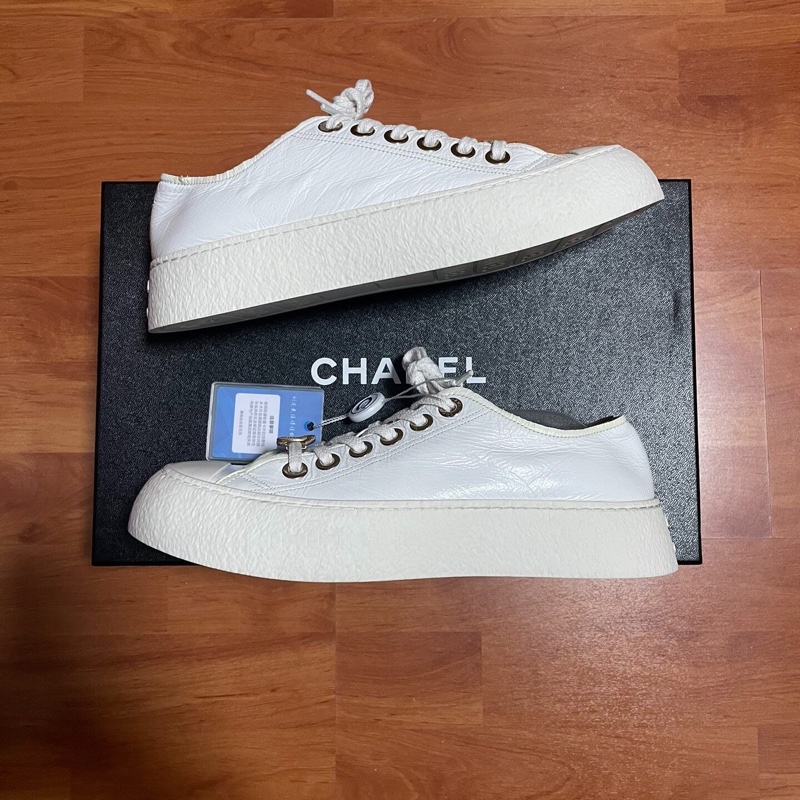 Chanel香奈兒24S徽標松糕厚底大頭鞋 低幫板鞋 37.5碼-0